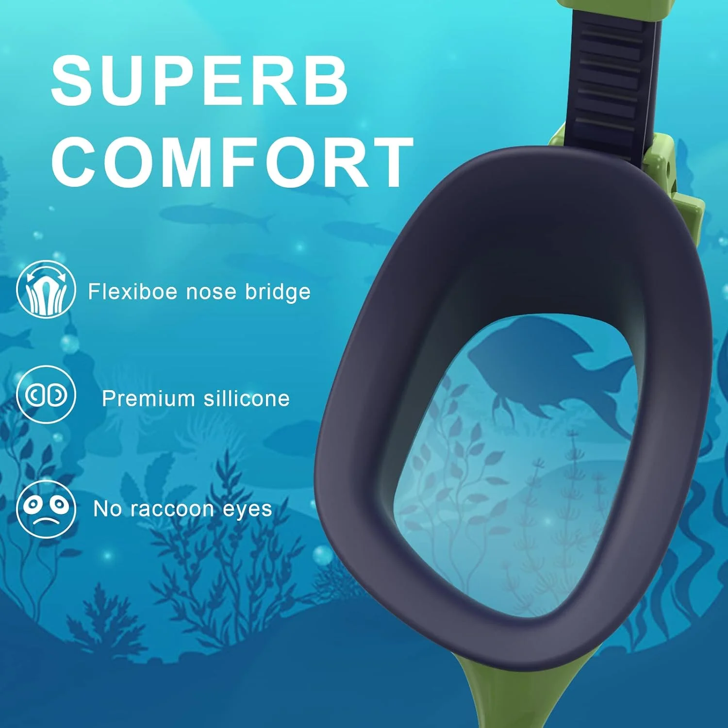 عینک شنا کودکان، عینک شنا ضد بخار فوق العاده برای کودکان 7-12 ساله دختر و پسر