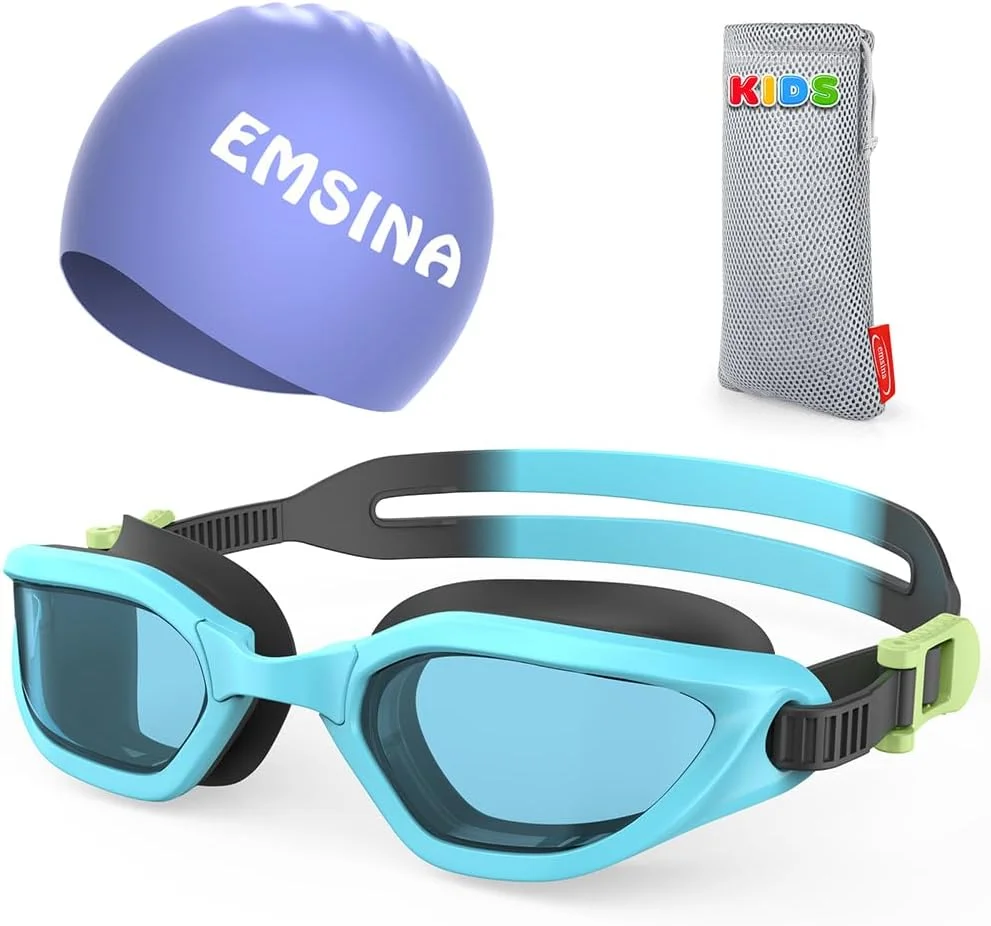 عینک شنا بچه گانه، ضد بخار فوق العاده، بدون نشتی، عینک شنا برای کودکان 5-14 ساله دختر و پسر