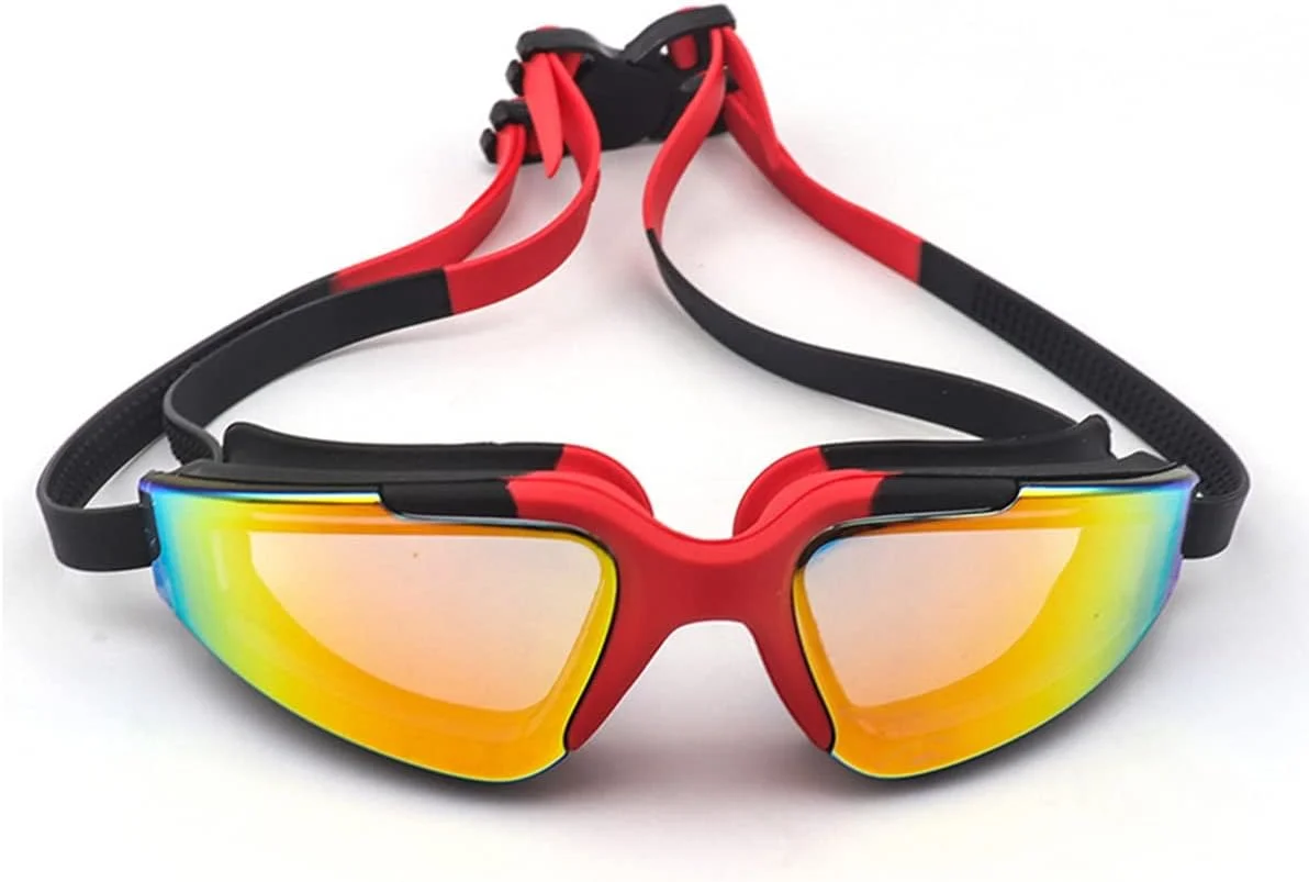 عینک شنا با گوش گیر، ضد بخار، ضد اشعه ماوراء بنفش، عینک شنا با پل بینی انعطاف پذیر، بند قابل تنظیم، بدون نشتی، عینک استخر