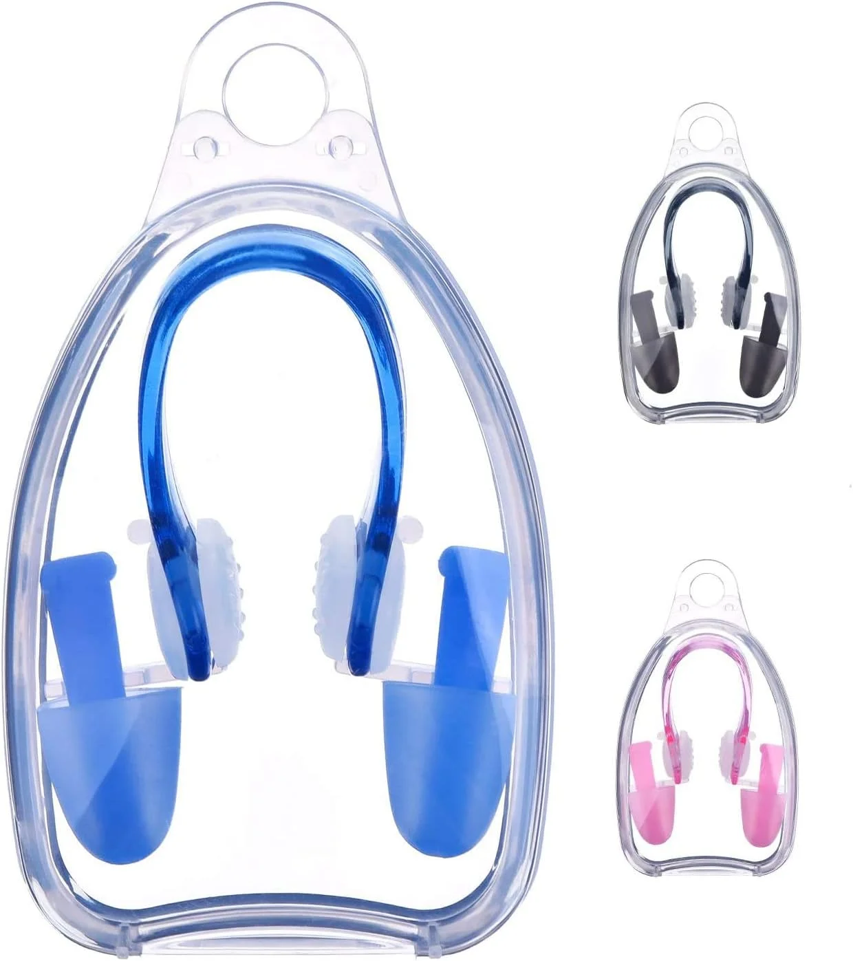 مجموعه گیره بینی و گوش گیر، 3 بسته گیره بینی و گوش گیر برای شنا، پلاگ های بینی و گوش سیلیکونی نرم برای شنا بزرگسالان کودکان، کیت محافظ بینی و گوش ایده آل برای مبتدیان