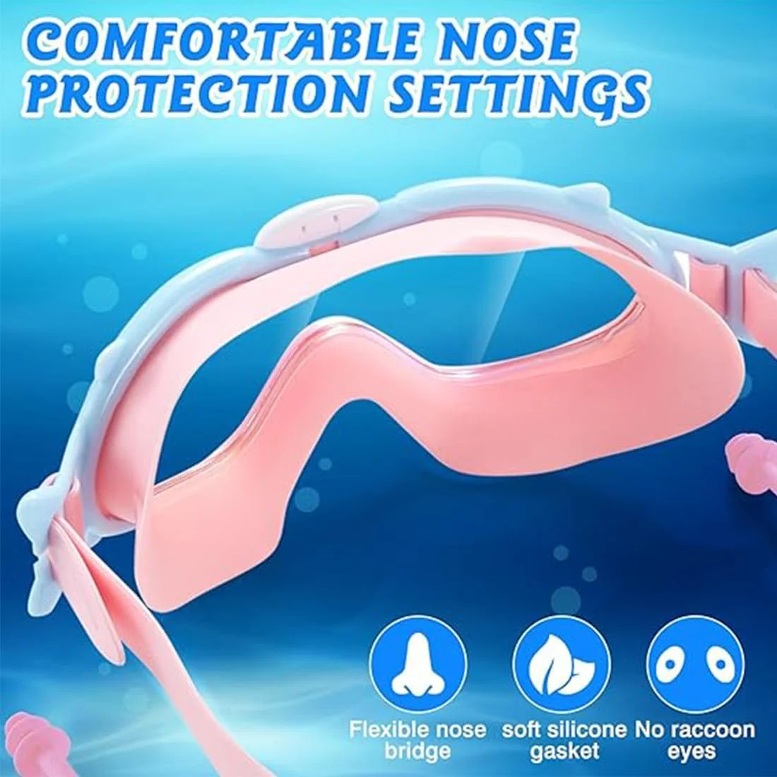 عینک شنا کودکان، عینک شنا پلاریزه برای کودکان، فریم سیلیکونی نرم با دید گسترده ضد بخار و بدون نشتی مناسب کودکان و نوجوانان 3 تا 15 سال