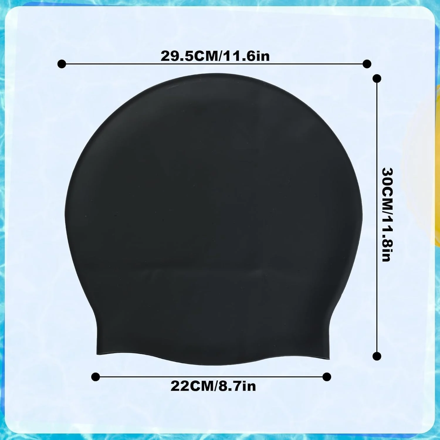 کلاه شنا بزرگسال ضد آب سیلیکونی مناسب موهای بافته، بافته های آفریقایی، اکستنشن، فر و موهای حجیم، کلاه شنای ضد آب برای زنان و مردان