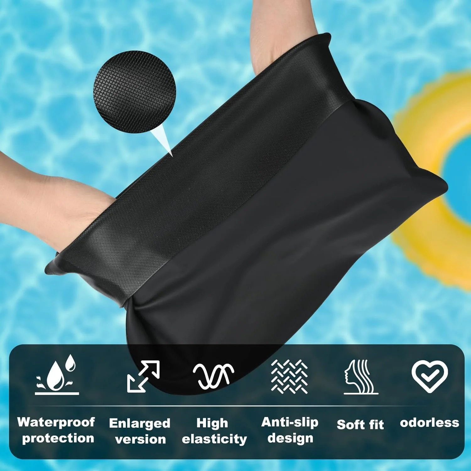 کلاه شنا بزرگسال ضد آب سیلیکونی مناسب موهای بافته، بافته های آفریقایی، اکستنشن، فر و موهای حجیم، کلاه شنای ضد آب برای زنان و مردان