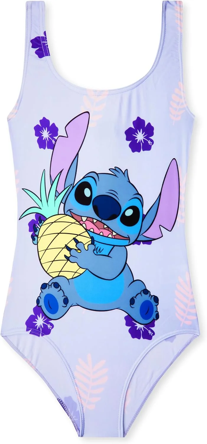 لباس شنای دیزنی استیچ دخترانه مناسب تعطیلات تابستانی، مینی موس، فروزن، آریل، مناسب کودکان نوپا، نوجوانان و بچه ها، لباس شنا یک تکه مناسب ساحل و استخر، سایز 2 تا 14 سال