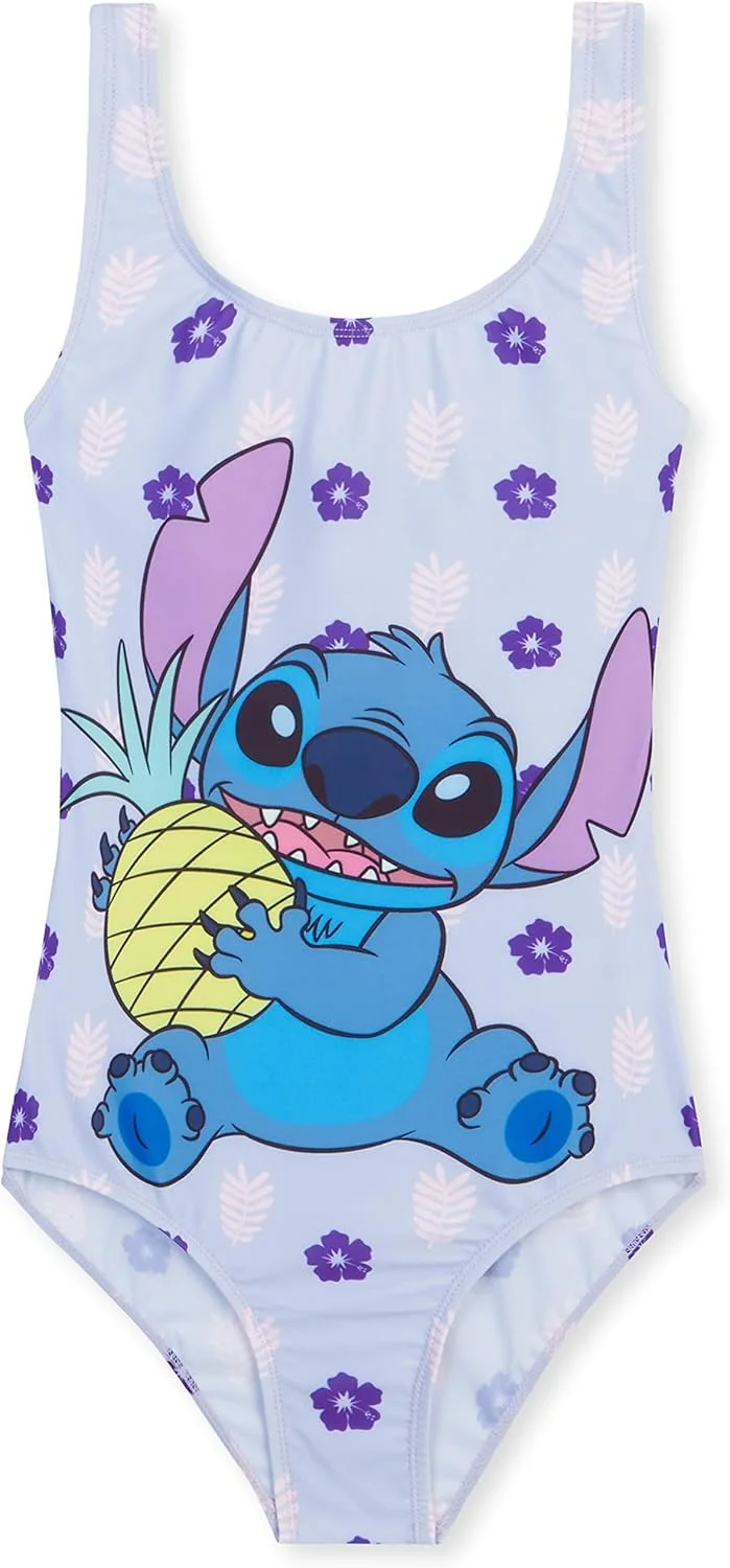 لباس شنای دیزنی استیچ دخترانه مناسب تعطیلات تابستانی، مینی موس، فروزن، آریل، مناسب کودکان نوپا، نوجوانان و بچه ها، لباس شنا یک تکه مناسب ساحل و استخر، سایز 2 تا 14 سال