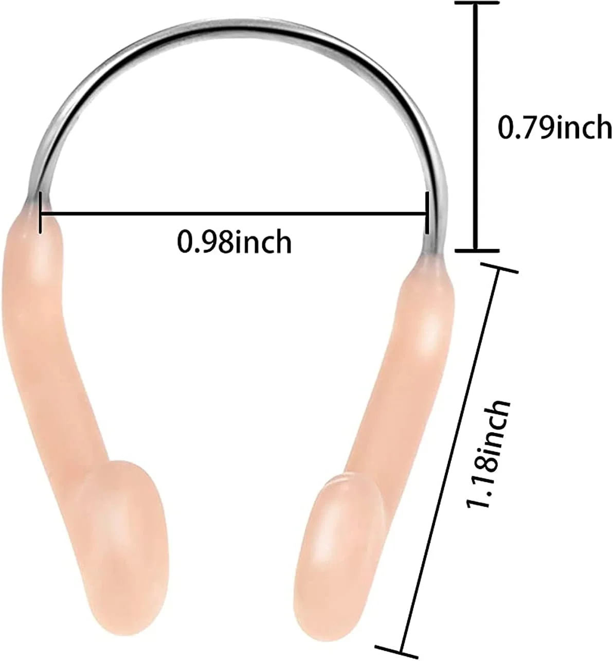 گیره بینی شنا دلفینو، گیره بینی شنا سیلیکونی محافظ بینی تمرینی با فولاد برای استفاده در مسابقات شنا بزرگسالان و کودکان، بژ (10 عدد)