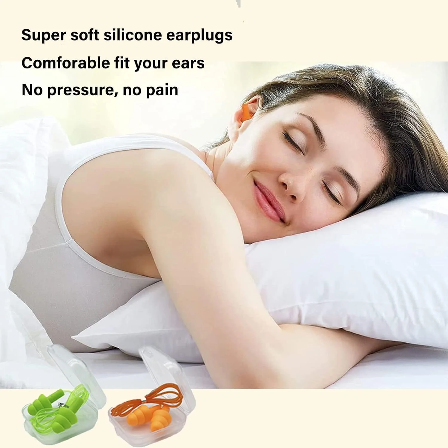 6 جفت گوش گیر سیلیکونی بند دار، گوش گیر حلقه ای بند دار ضد آب برای شنا کودکان (6 رنگ)