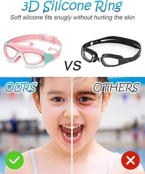 عینک شنا بچه گانه BIGTHREE، عینک HD کودکان، عینک شنا با فریم بزرگ ضد مه، عینک بچه گانه یک تکه با گوش گیر، کمربند آینه ای الاستیک، مناسب برای پسران و دختران. عینک شنا بچه گانه BIGTHREE، عینک HD کودکان، عینک شنا با فریم بزرگ ضد مه، عینک بچه گانه یک تکه با گوش گیر، کمربند آینه ای الاستیک، مناسب برای پسران و دختران.