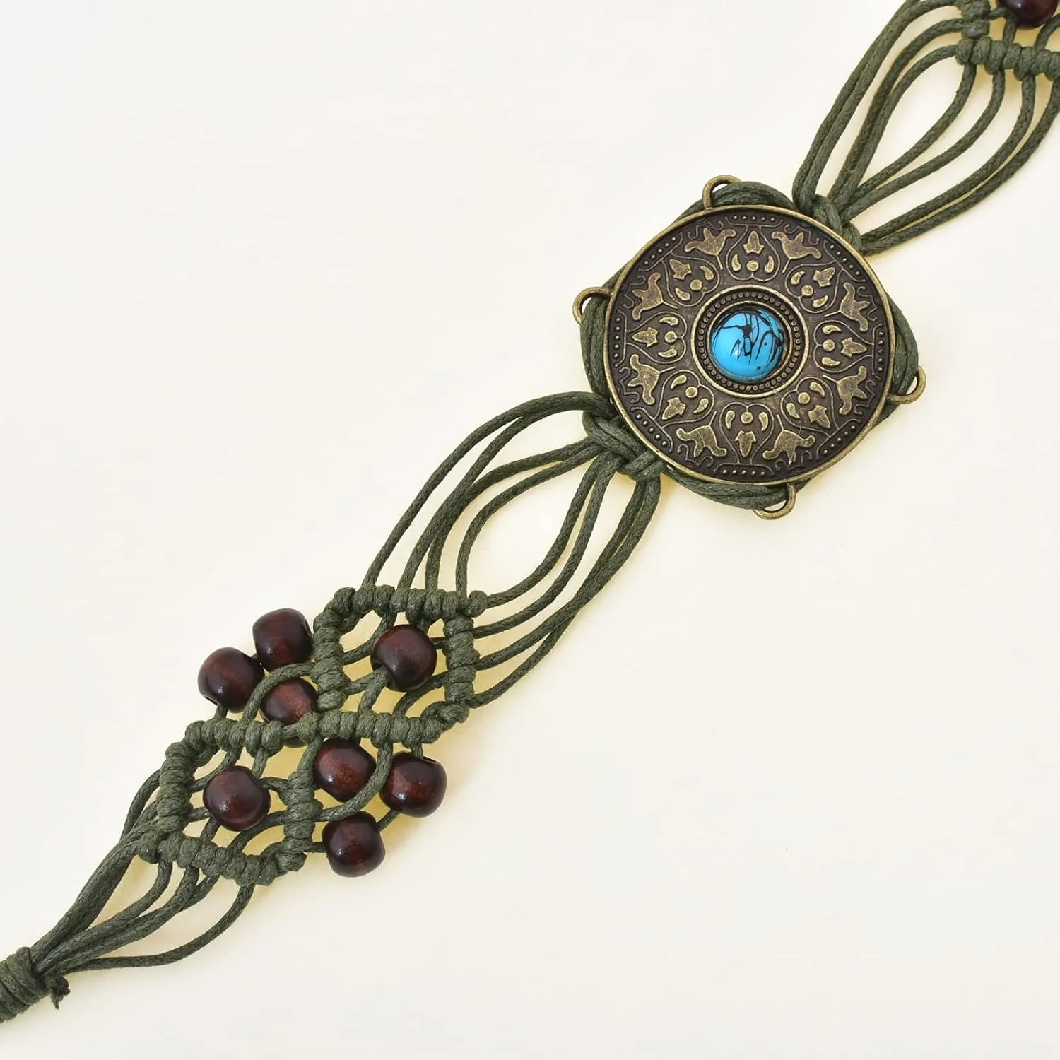 کمربند گره‌دار منگوله‌دار زنانه آی‌لاواتار، کمربند پهن فلزی U11، کمربند بافته طنابی به سبک بوهمی زنانه