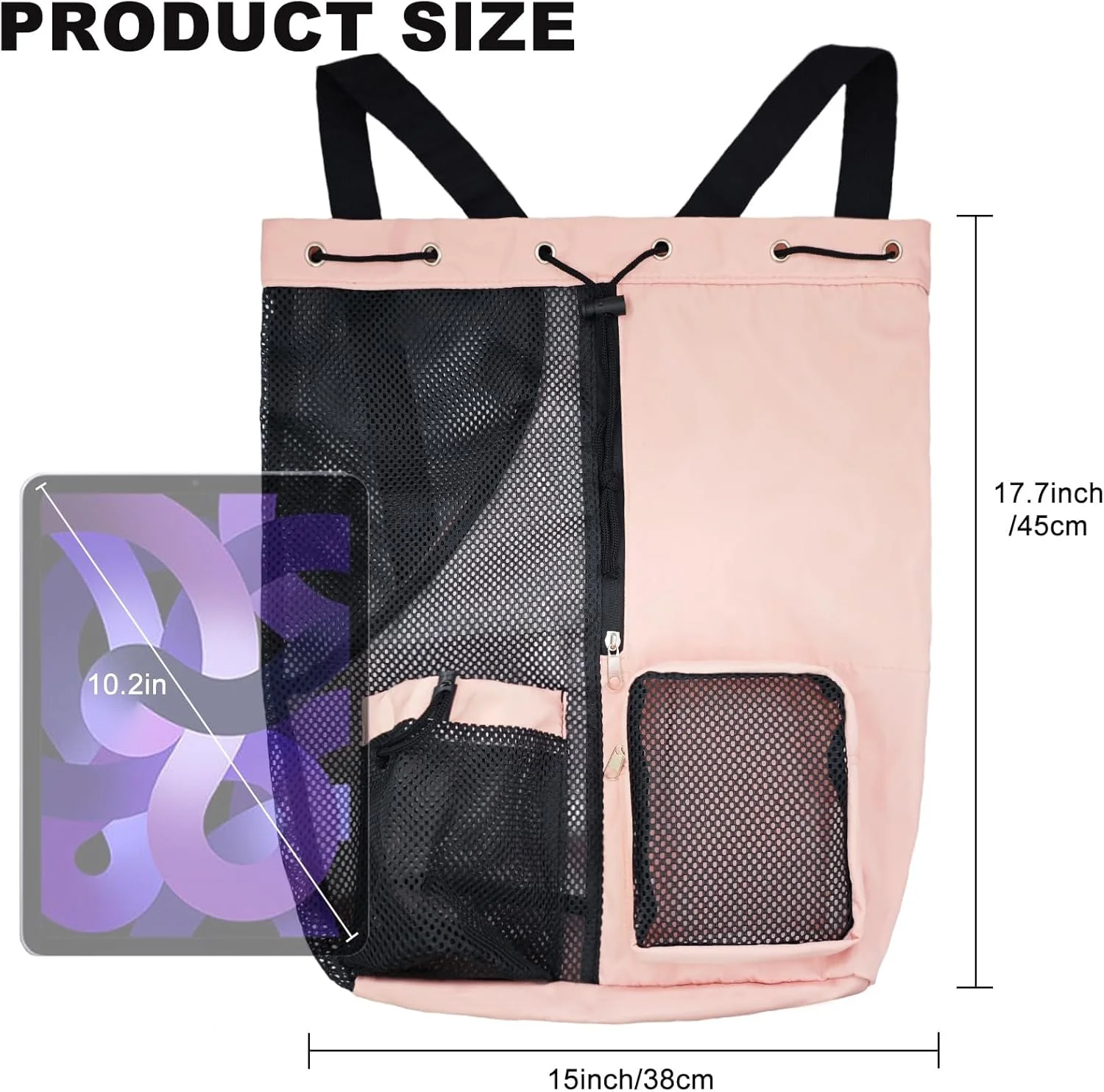 کیف توری ساحلی شنا، کیف های ضد آب باشگاه ورزشی برای زنان و مردان، کیف بزرگ استخر شنا با جیب خیس و کوله پشتی بند دار کیف توری ساحلی شنا، کیف های ضد آب باشگاه ورزشی برای زنان و مردان، کیف بزرگ استخر شنا با جیب خیس و کوله پشتی بند دار