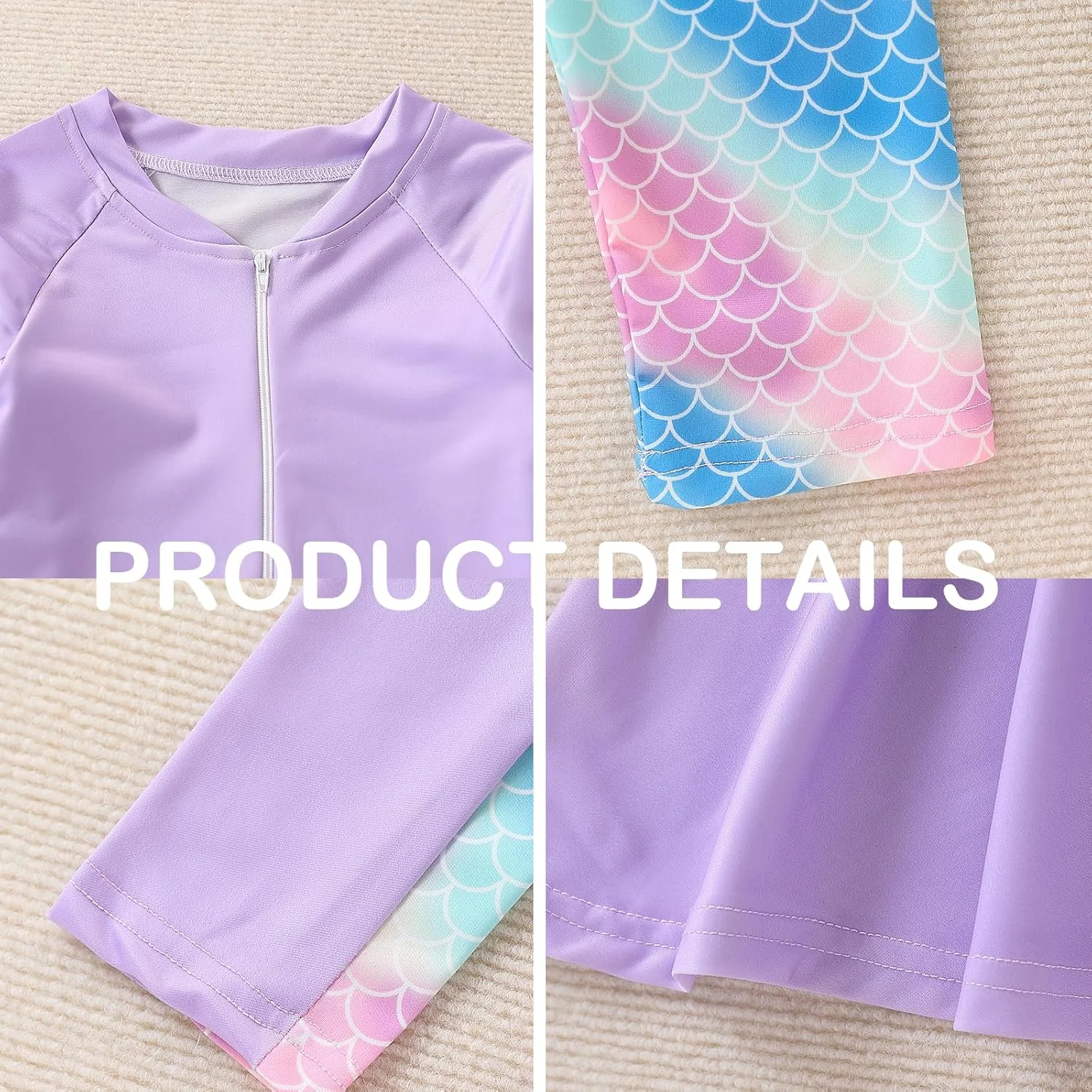 ست مایو آستین بلند دخترانه، لباس شنای پوشیده، محافظ بث، مناسب شنا، پوشش کامل، سایز 8-12 سال (2 تکه) ست مایو آستین بلند دخترانه، لباس شنای پوشیده، محافظ بث، مناسب شنا، پوشش کامل، سایز 8-12 سال (2 تکه)