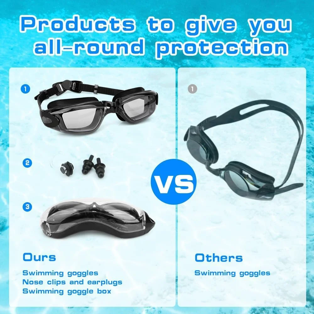 عینک شنا Baeskii، ضد بخار، بدون نشتی، محافظت UV، عینک ایمنی برای بزرگسالان، زنان، مردان و نوجوانان عینک شنا Baeskii، ضد بخار، بدون نشتی، محافظت UV، عینک ایمنی برای بزرگسالان، زنان، مردان و نوجوانان