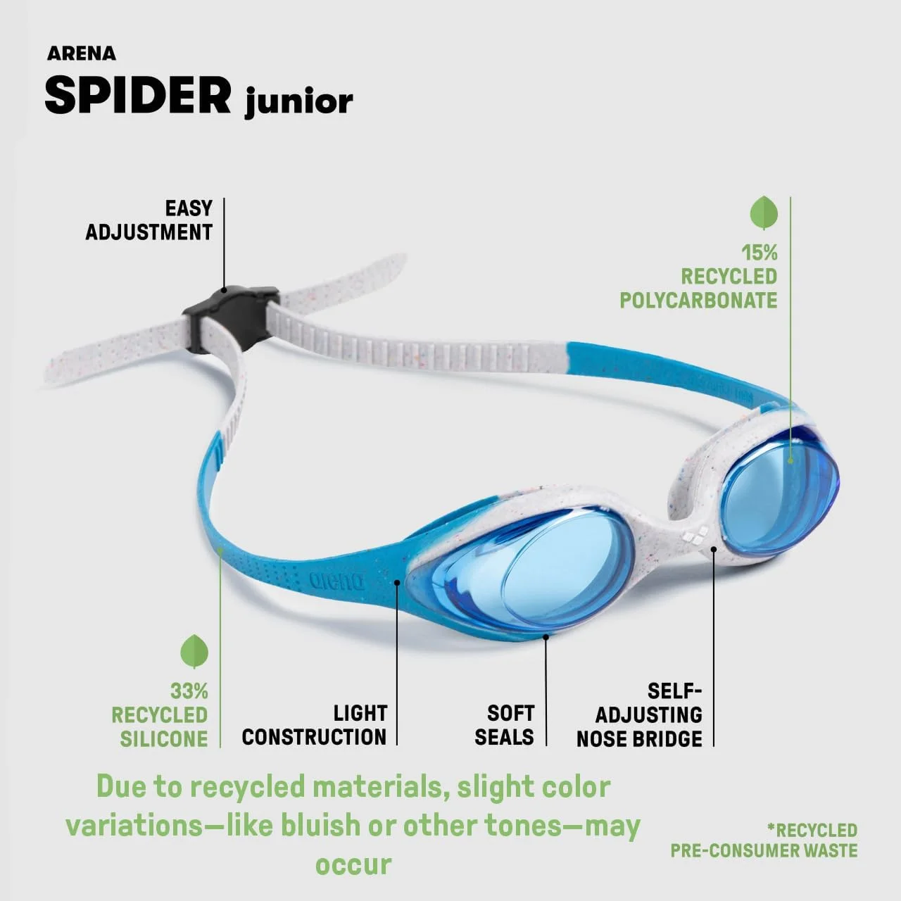 عینک شنا آرنا مدل Spider Junior (تک عددی)
