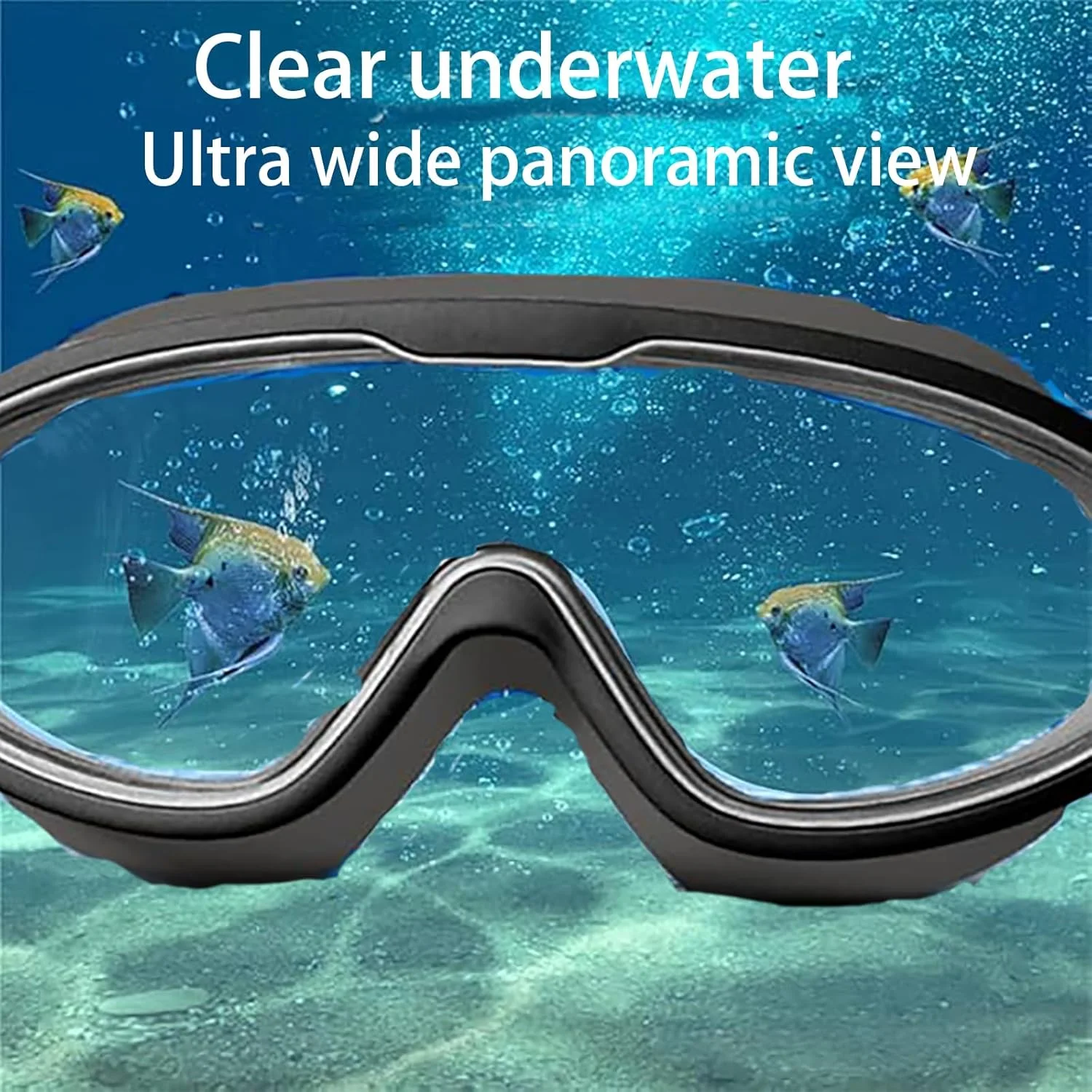 عینک شنا دید 180 درجه شفاف به همراه کلاه، بسته 2 عددی، مناسب بزرگسالان، مردان، زنان و جوانان، بدون نشتی، ضد بخار، بادوام و ضد لغزش به همراه گوش گیر