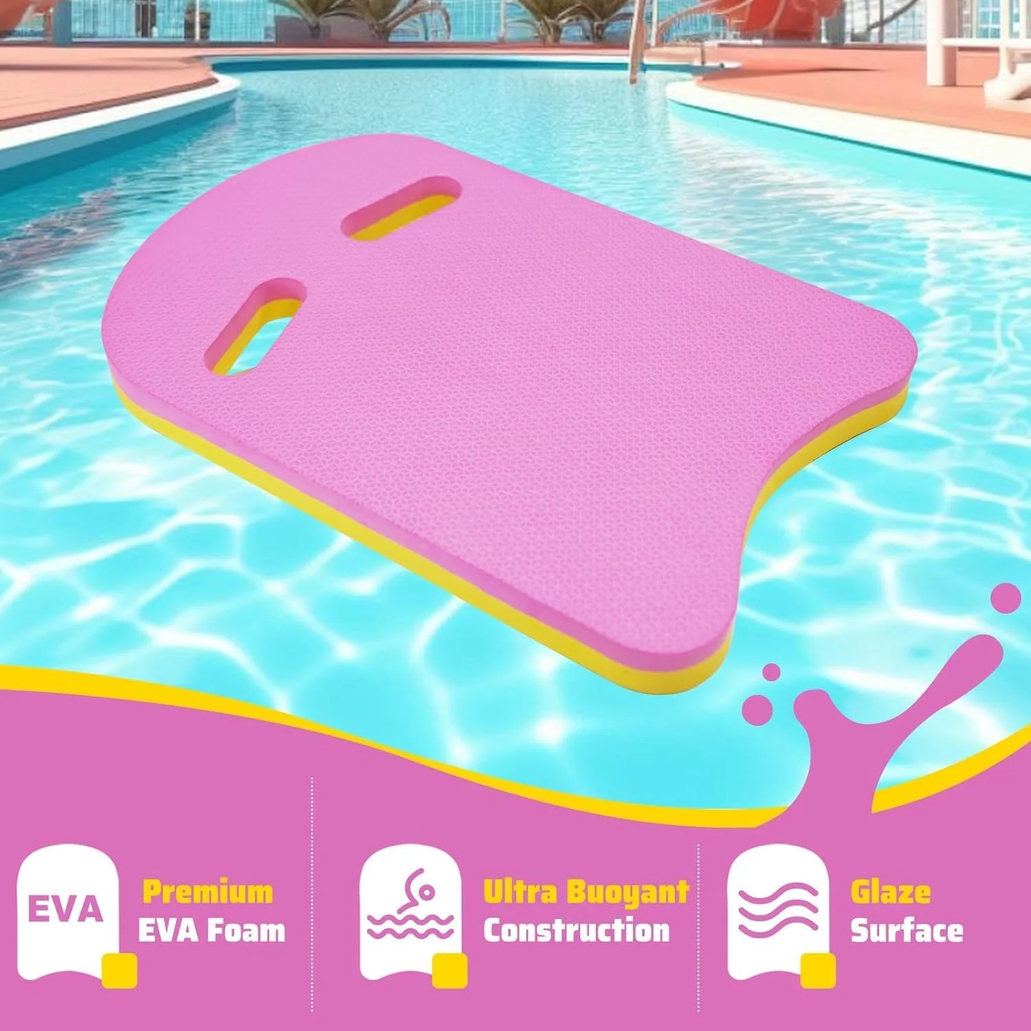 تخته شنا، تخته شناور طرح U با دسته سوراخ دار یکپارچه، لوازم جانبی ضد آب استخر تخته شنا فوم EVA، ابزار تمرین شنا قابل استفاده مجدد برای کودکان و بزرگسالان تخته شنا، تخته شناور طرح U با دسته سوراخ دار یکپارچه، لوازم جانبی ضد آب استخر تخته شنا فوم EVA، ابزار تمرین شنا قابل استفاده مجدد برای کودکان و بزرگسالان