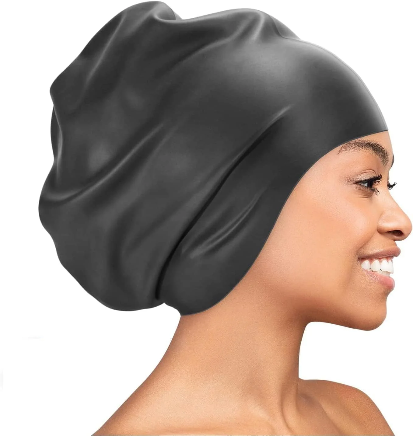 کلاه شنا سایز خیلی بزرگ برای بافت مو و dreadlock، کلاه شنای سیلیکونی برای موهای بلند، اکستنشن، فر و آفرو، کلاه حمام ضد آب برای شنای بزرگسالان، کلاه شنا برای زنان و مردان