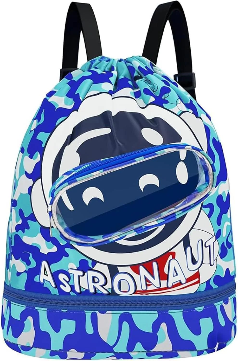 کیف بند دار آنجو، کوله پشتی ضد آب شنا، کیف شنا برای شناگران، کیف ساحلی بچه گانه، کیف بند دار، کوله پشتی ورزشی زیبا با طرح کارتونی پری دریایی دخترانه با قسمت جداگانه خشک و مرطوب