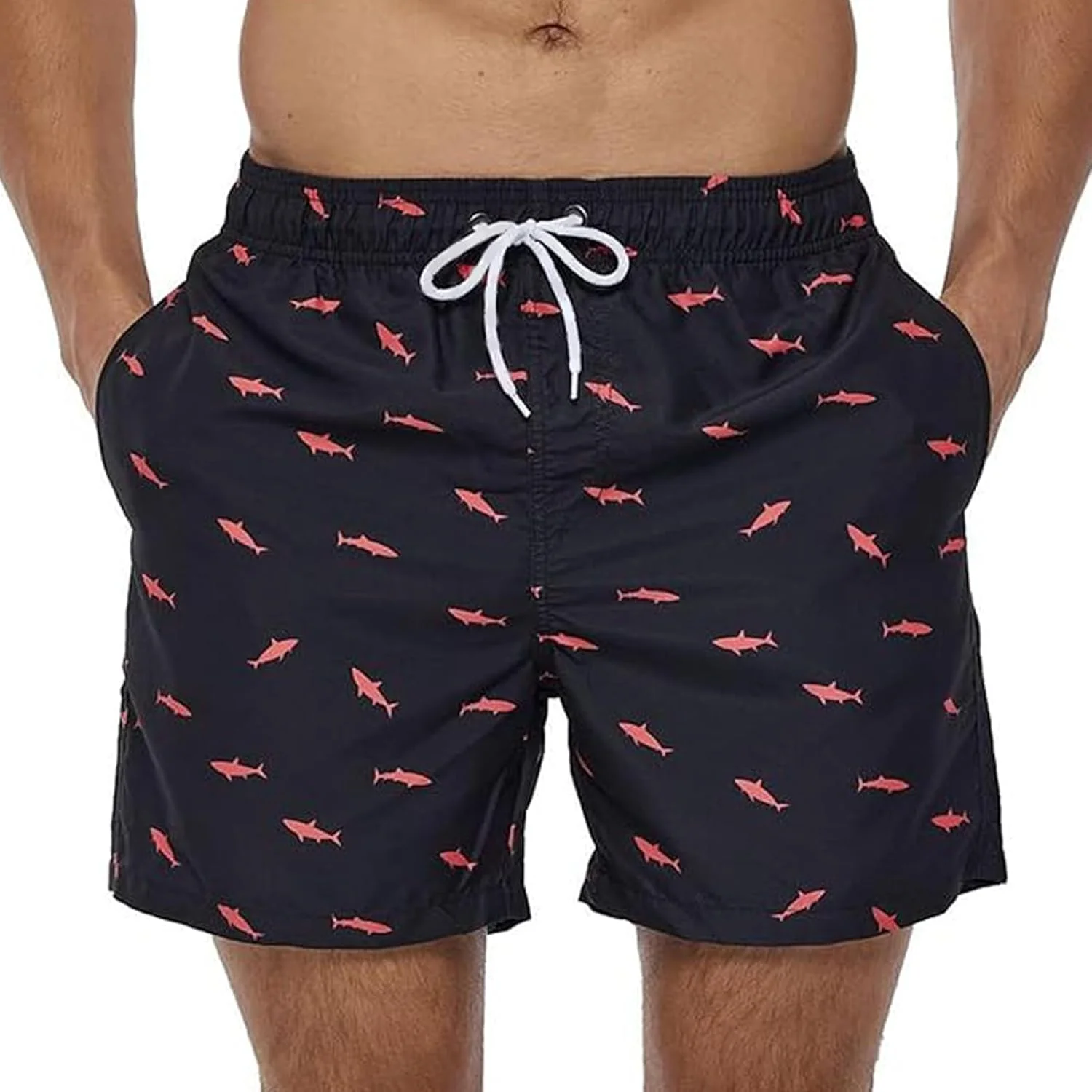 شلوارک شنا مردانه ALANX، خشک‌شونده سریع، مناسب شنا، موج‌سواری، دارای بند و جیب، لباس شنا ساحلی