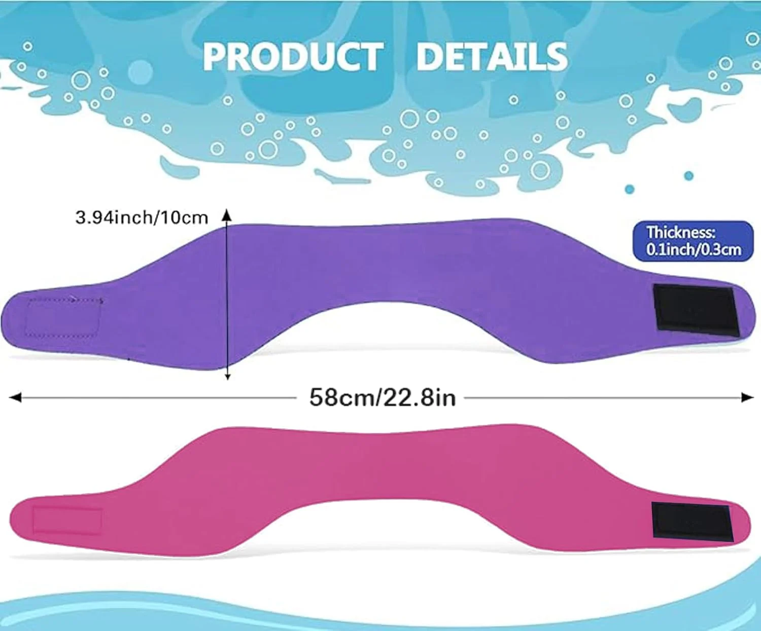 بسته 2 عددی هدبند شنای قابل تنظیم، هدبندهای الاستیک ضد آب برای بزرگسالان، محافظ گوش بند شنا برای استخر، موج سواری، غواصی و ورزش های آبی مردانه و زنانه (صورتی+بنفش، L) بسته 2 عددی هدبند شنای قابل تنظیم، هدبندهای الاستیک ضد آب برای بزرگسالان، محافظ گوش بند شنا برای استخر، موج سواری، غواصی و ورزش های آبی مردانه و زنانه (صورتی+بنفش، L)