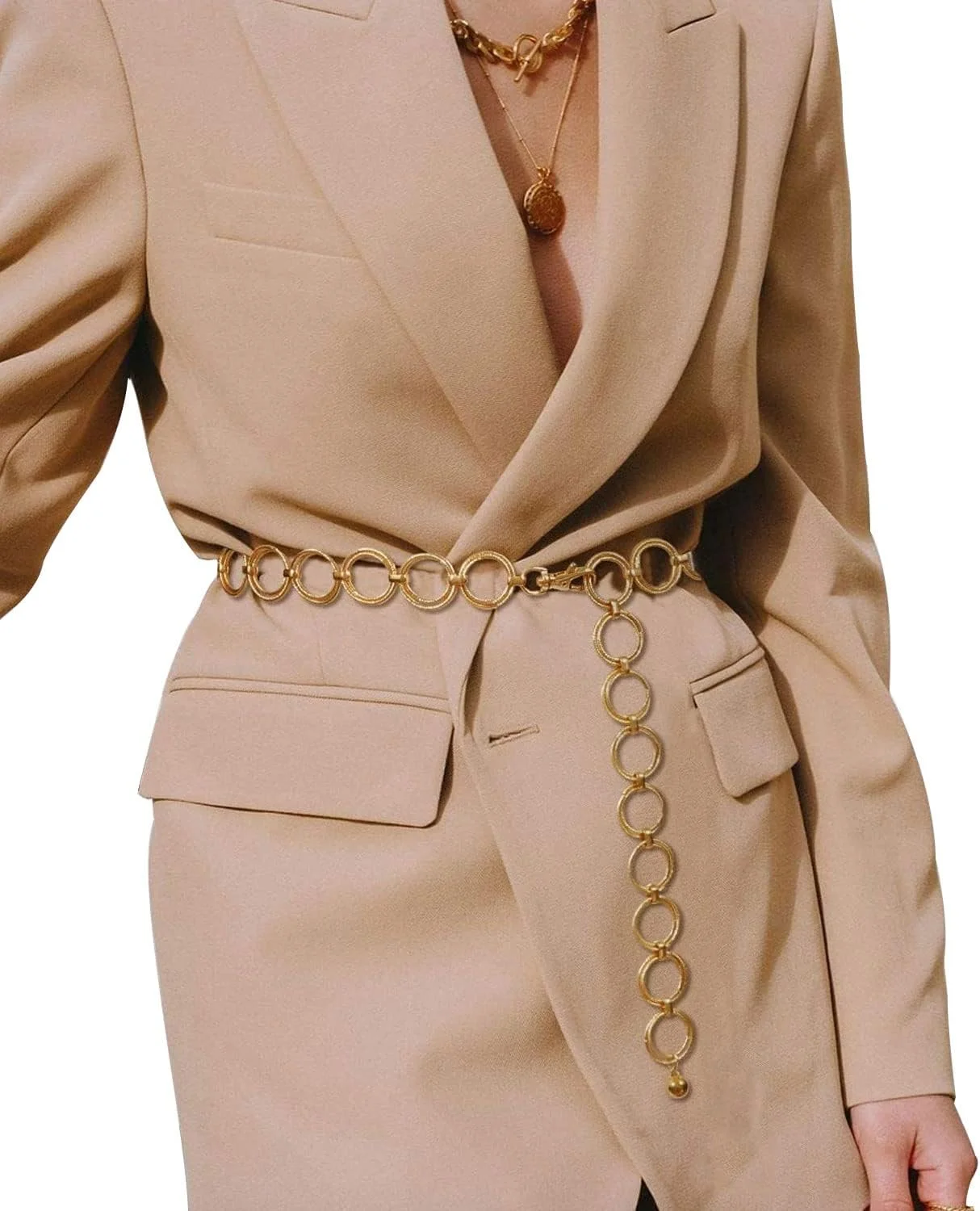 زنجیر کمری فلزی اکسفور برای زنان و دختران، کمربند اتصال بدنه قابل تنظیم، جواهرات فانتزی شکم، حلقه O صیقلی، زنجیر فلزی اتصال کامل برای شلوار جین و لباس (طلایی) زنجیر کمری فلزی اکسفور برای زنان و دختران، کمربند اتصال بدنه قابل تنظیم، جواهرات فانتزی شکم، حلقه O صیقلی، زنجیر فلزی اتصال کامل برای شلوار جین و لباس (طلایی)