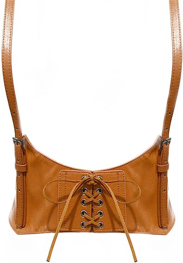 کمربند کرستی، کمربند چرمی PU فشن زنانه، جلیقه کرستی قابل تنظیم زیر سینه برای لباس دخترانه، لباس مهمانی