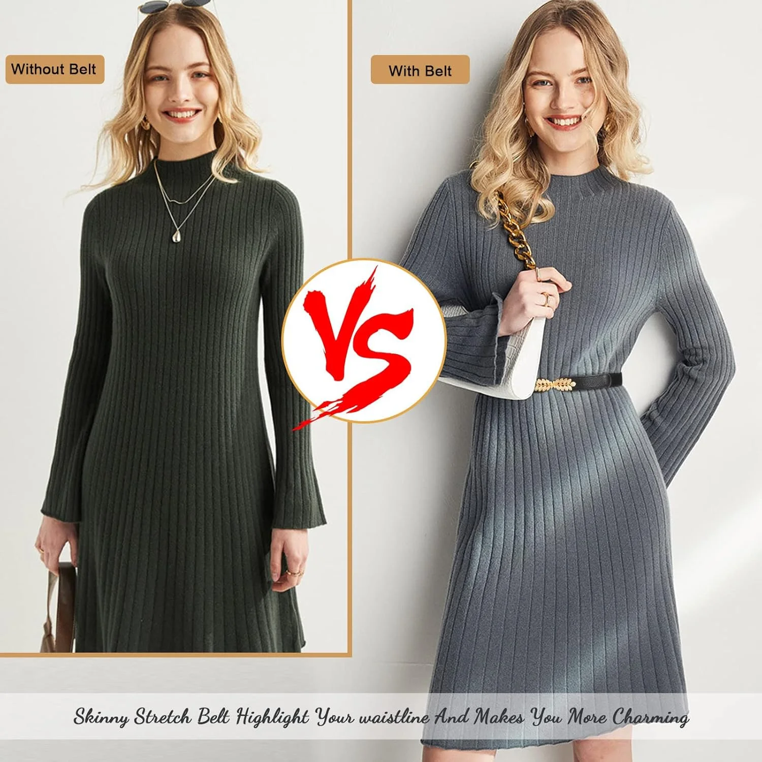 کمربند باریک زنانه، 2 عدد کمربند کشی یکپارچهسازی با سیستمعامل برای لباس، کمربندهای باریک و نازک مد روز کمر، برای شلوار جین، لباس، شورت، تزئین لباس عروسی، کمربند همه کاره سگک جفتی ساده و نازک