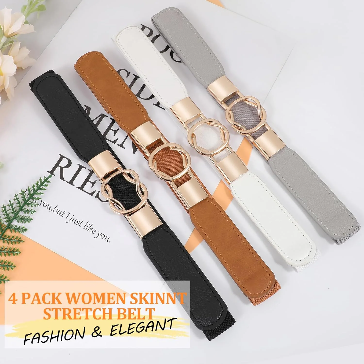 ست 4 عددی کمربند باریک زنانه کشی استایل رترو مناسب لباس ست 4 عددی کمربند باریک زنانه کشی استایل رترو مناسب لباس