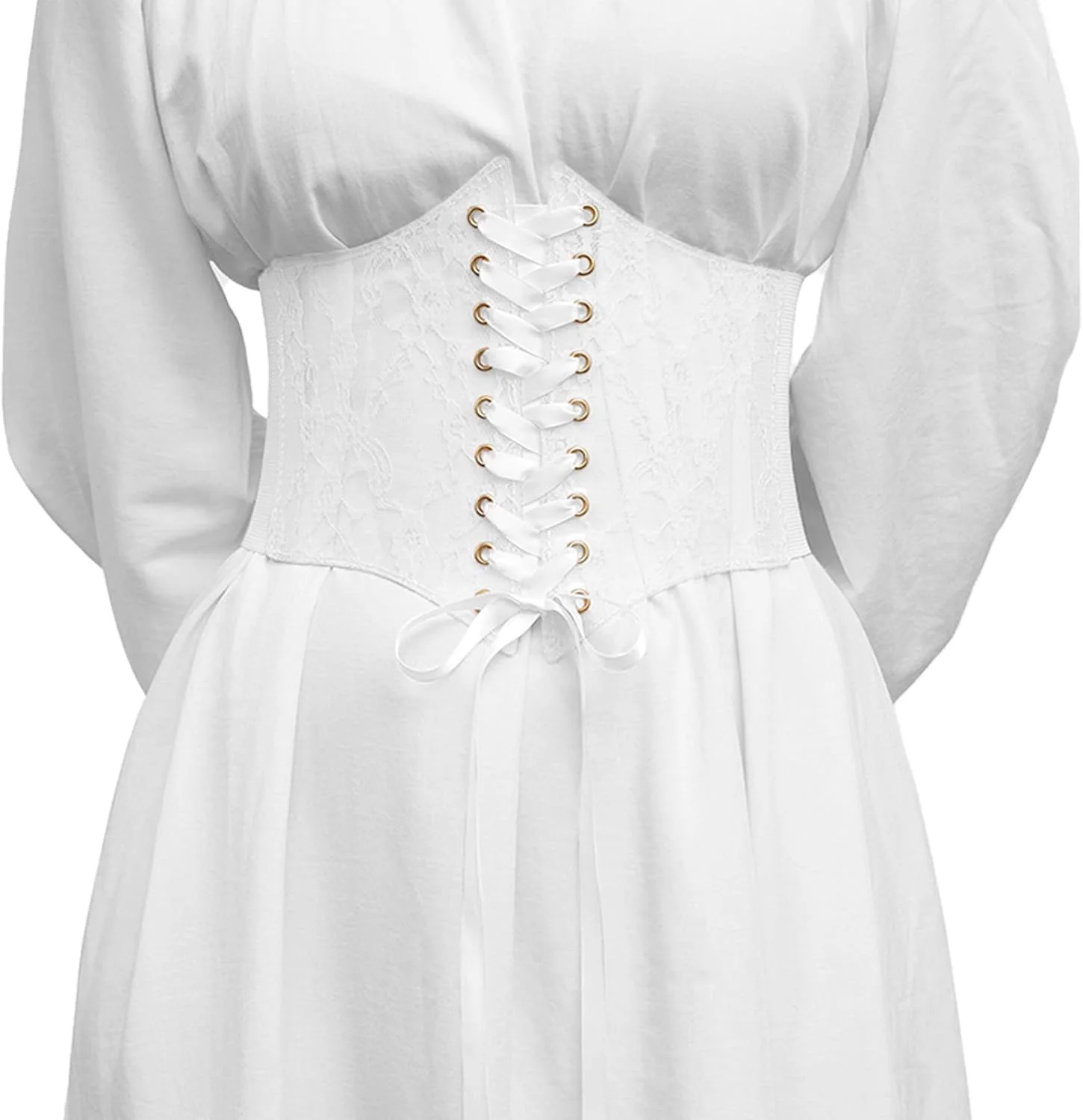 پیراهن مدل Cici با کمربند توری و بند دار