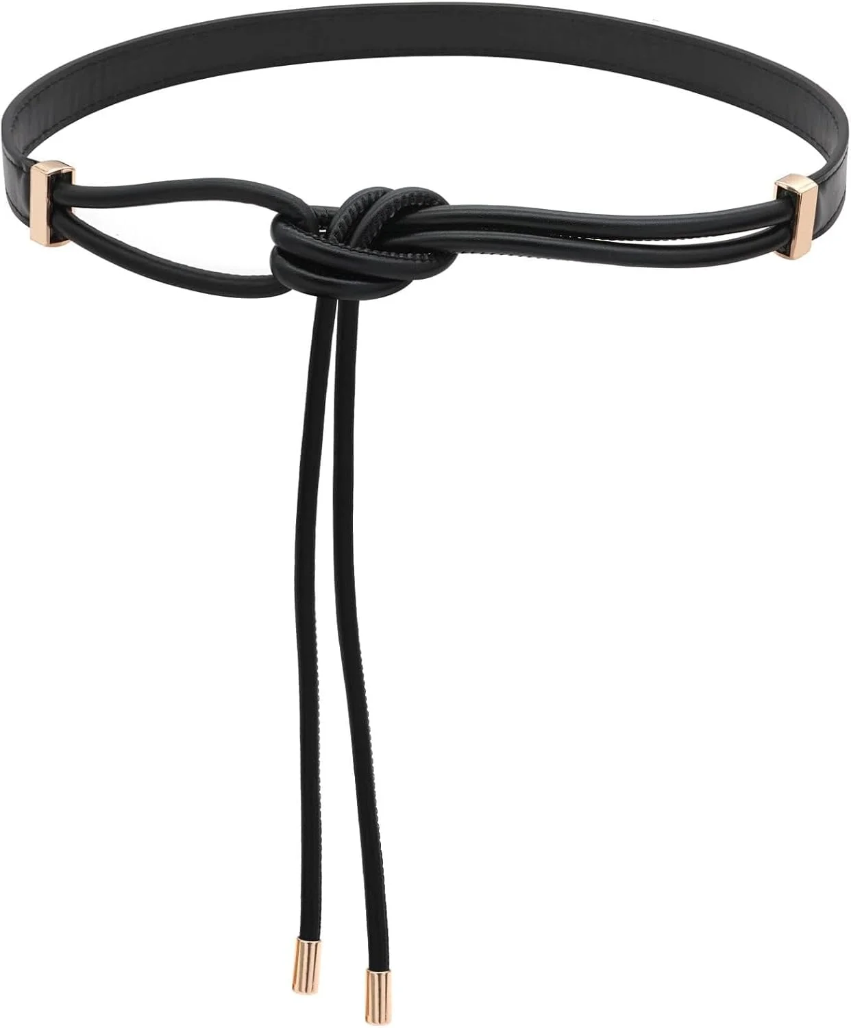 کمربند باریک زنانه چرمی PU با گره قابل تنظیم مناسب برای لباس مجلسی و استایل روزمره کمربند باریک زنانه چرمی PU با گره قابل تنظیم مناسب برای لباس مجلسی و استایل روزمره