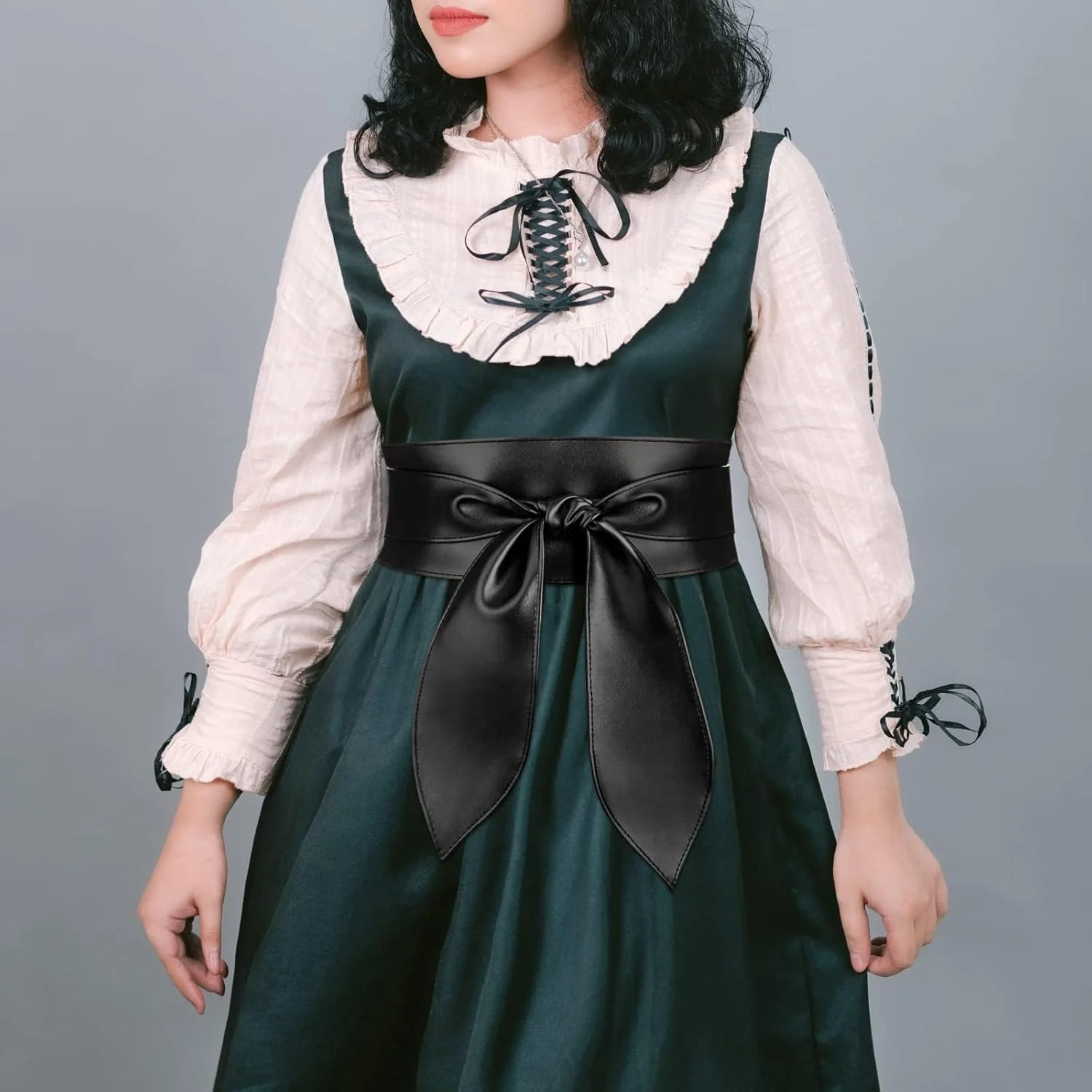 کمربند پهن چرمی زنانه، کمربند اوبی برای لباس