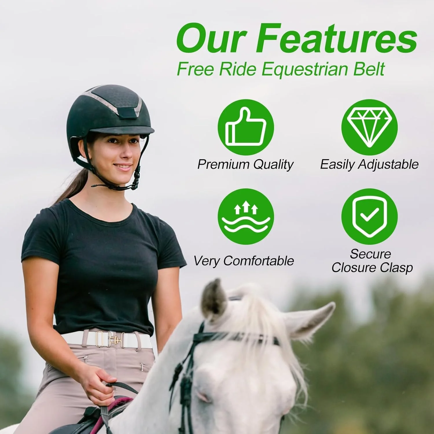 ست 2 عددی کمربند کشی 3.8 سانتی متری بانوان، مناسب برای سوارکاری و ورزش های اسب سواری