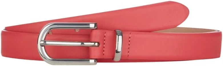 کمربند باریک چرمی زنانه با سگک نقره ای