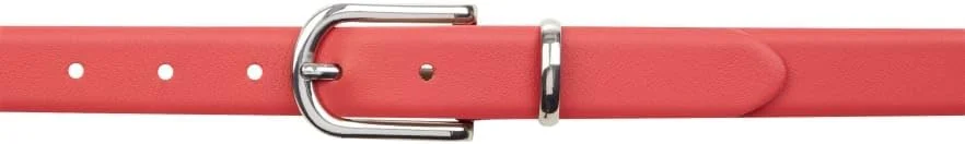 کمربند باریک چرمی زنانه با سگک نقره ای