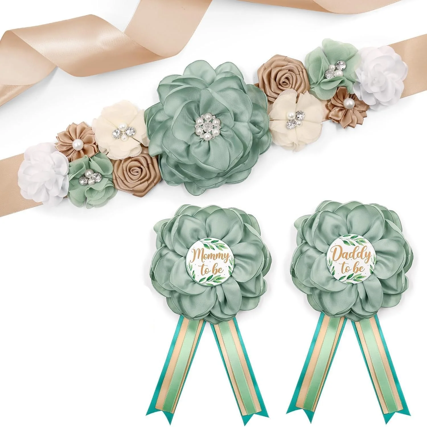 کمربند گلی بیگ تری، ست کمربند بارداری خرس عروسکی، کمربند شکم گلدار برای جشن تعیین جنسیت، دکوراسیون جشن نوزاد خرسی، لوازم عکس برداری، عکاسی بارداری