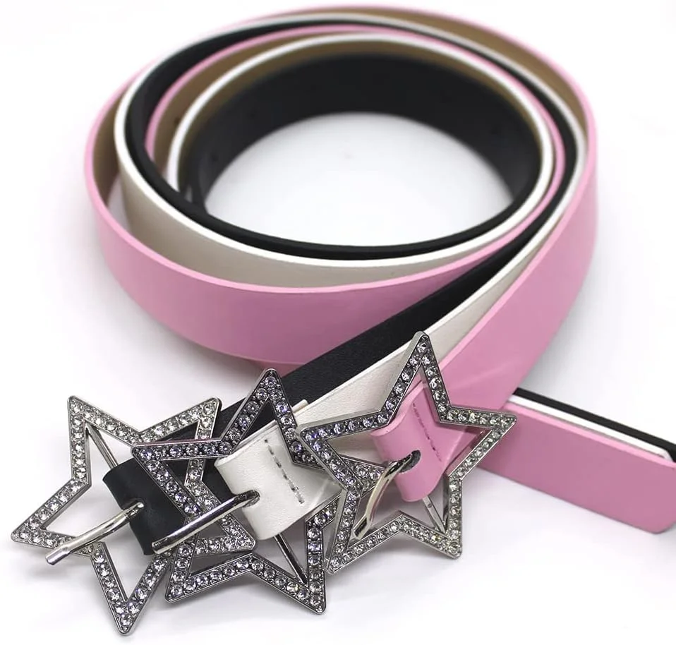 کمربندهای زیبای BIGTHREE، کمربند دخترانه جذاب، کمربند صورتی دخترانه، کمربند صورتی ستاره پنج پر، نفیس و مد روز، مناسب برای ست کردن لباس های دخترانه و زنانه. کمربندهای زیبای BIGTHREE، کمربند دخترانه جذاب، کمربند صورتی دخترانه، کمربند صورتی ستاره پنج پر، نفیس و مد روز، مناسب برای ست کردن لباس های دخترانه و زنانه.