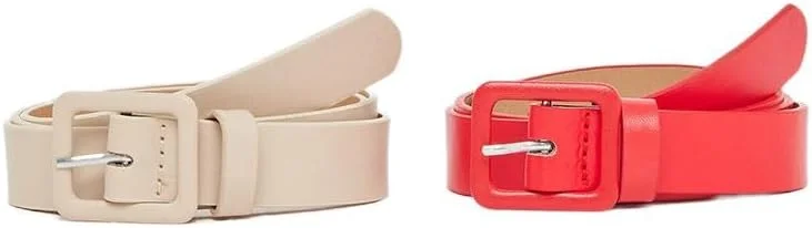 ست دو عددی کمربند زنانه استایلی - سگک زبانه ای، سایز آزاد، چند رنگ - 701124802006