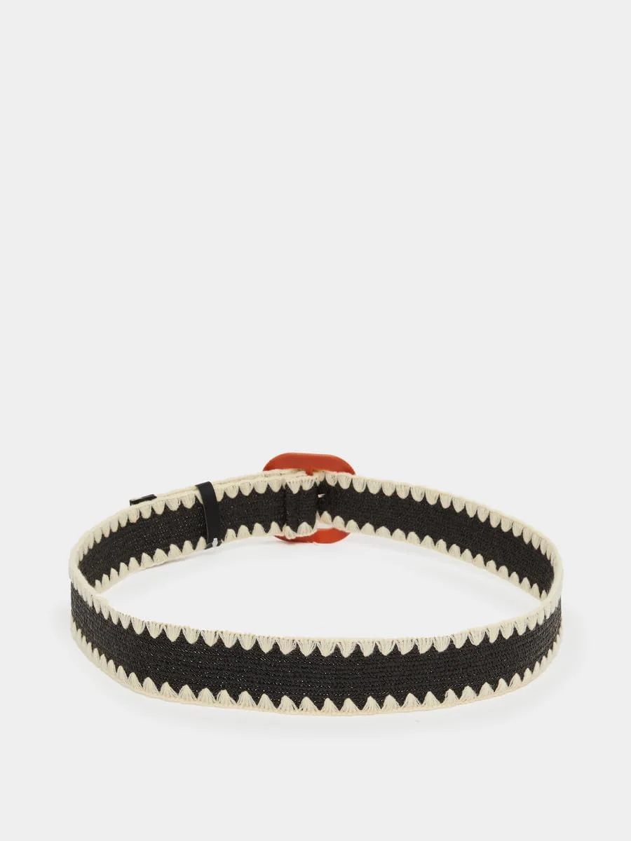 کمربند حصیری زنانه استایلی دو رنگ، سایز آزاد، مشکی کمربند حصیری زنانه استایلی دو رنگ، سایز آزاد، مشکی