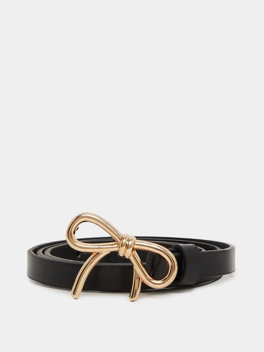 کمربند سگک فلزی روبانی زنانه استایلی، سایز آزاد، مشکی کمربند سگک فلزی روبانی زنانه استایلی، سایز آزاد، مشکی