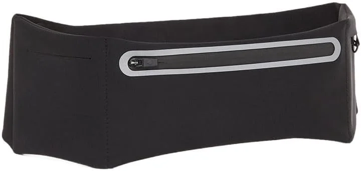 کمربند ورزشی زنانه استایلی با جزئیات بازتابنده و زیپ، سایز آزاد، مشکی