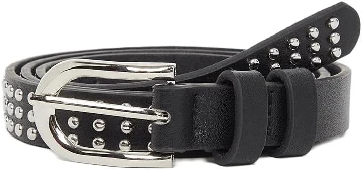 کمربند باریک زنانه استایلی با سگک زبانه ای، سایز آزاد - مشکی