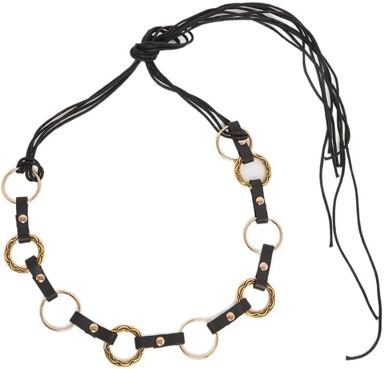 کمربند زنجیری زنانه استایلی با جزئیات حلقه فلزی