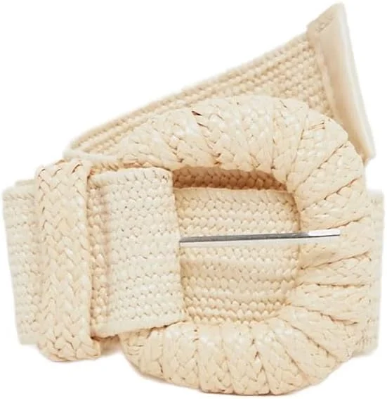 کمربند زنانه استایلی 7012593802 کرم رنگ، جنس کنفی، سایز آزاد، طرح ساده