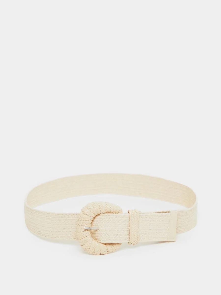 کمربند زنانه استایلی 7012593802 کرم رنگ، جنس کنفی، سایز آزاد، طرح ساده