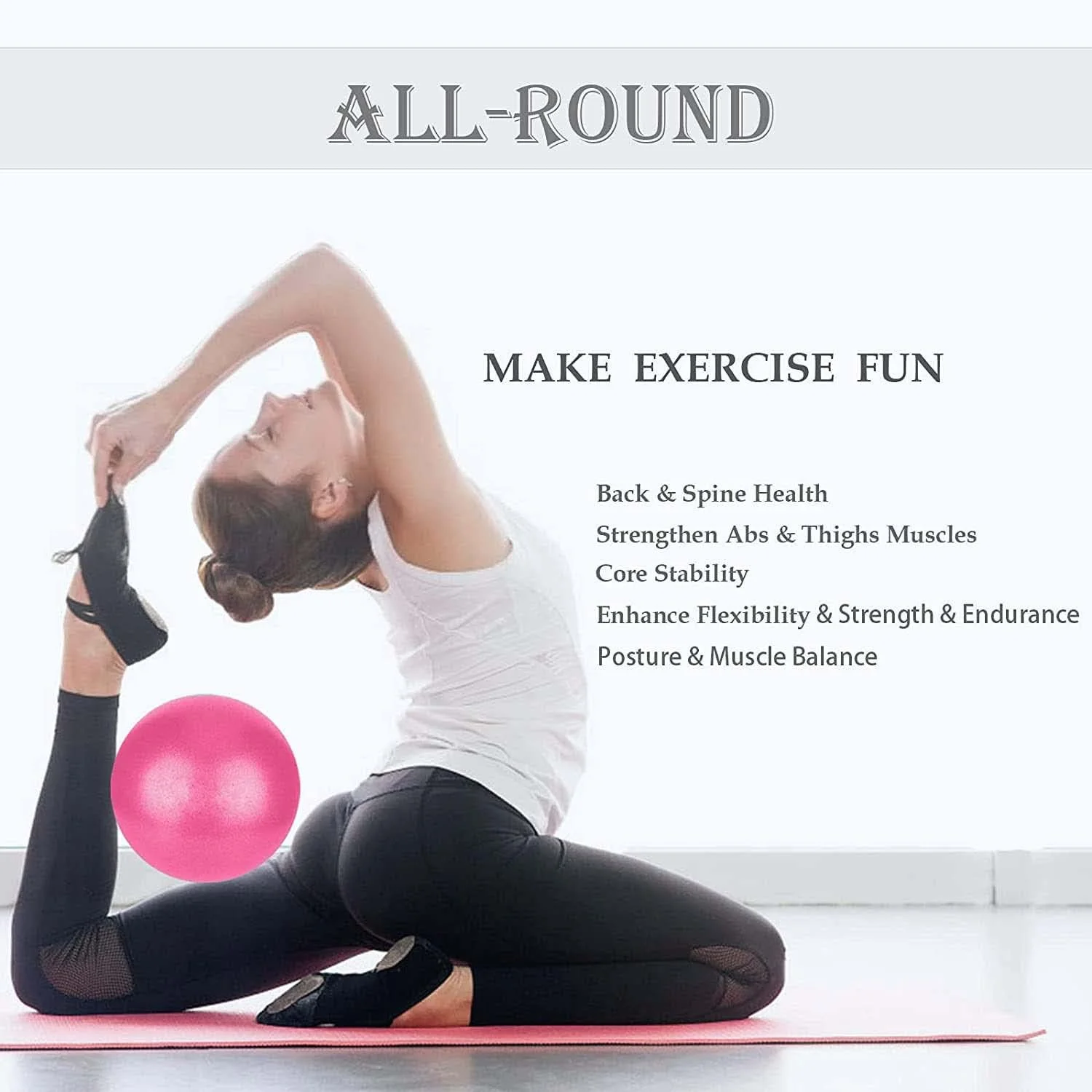 توپ کوچک پیلاتس - توپ تمرینی مینی و درمانی 9 اینچی برای تمرینات هسته ای، یوگا، فیزیوتراپی - 2 عدد