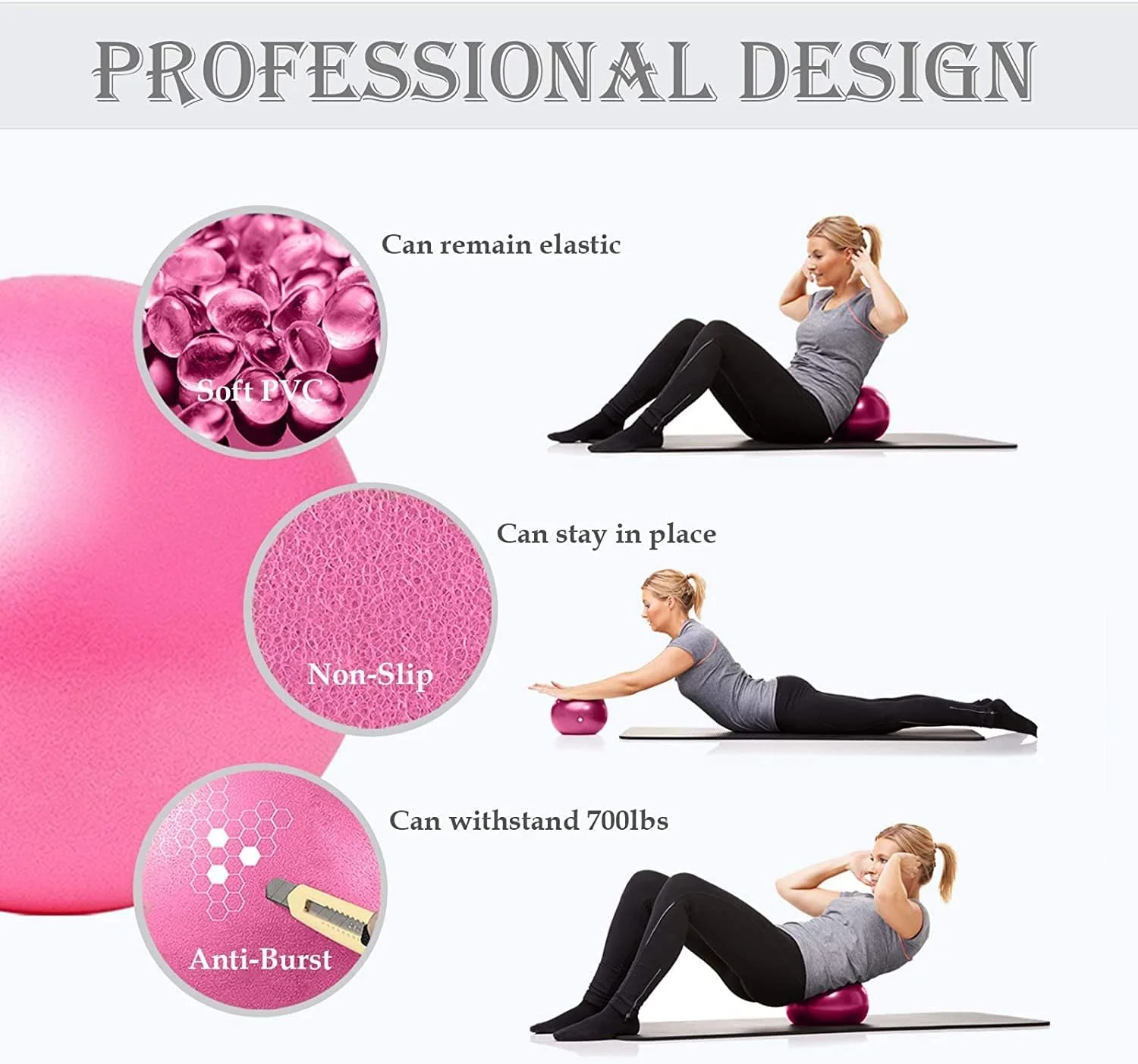 توپ کوچک پیلاتس - توپ تمرینی مینی و درمانی 9 اینچی برای تمرینات هسته ای، یوگا، فیزیوتراپی - 2 عدد