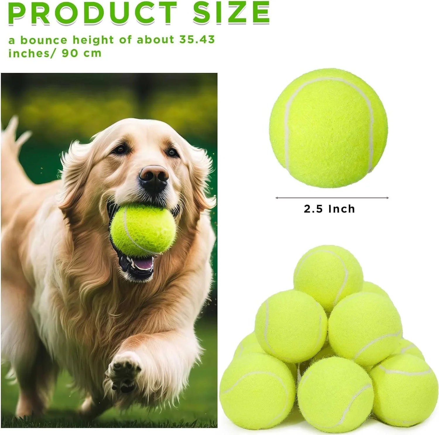 بسته ۱۲ عددی توپ تنیس تمرینی پیشرفته با کیف توری برای حمل - توپ های تمرینی برای سگ ها، تمرین مبتدی، الاستیک بالا و محکم