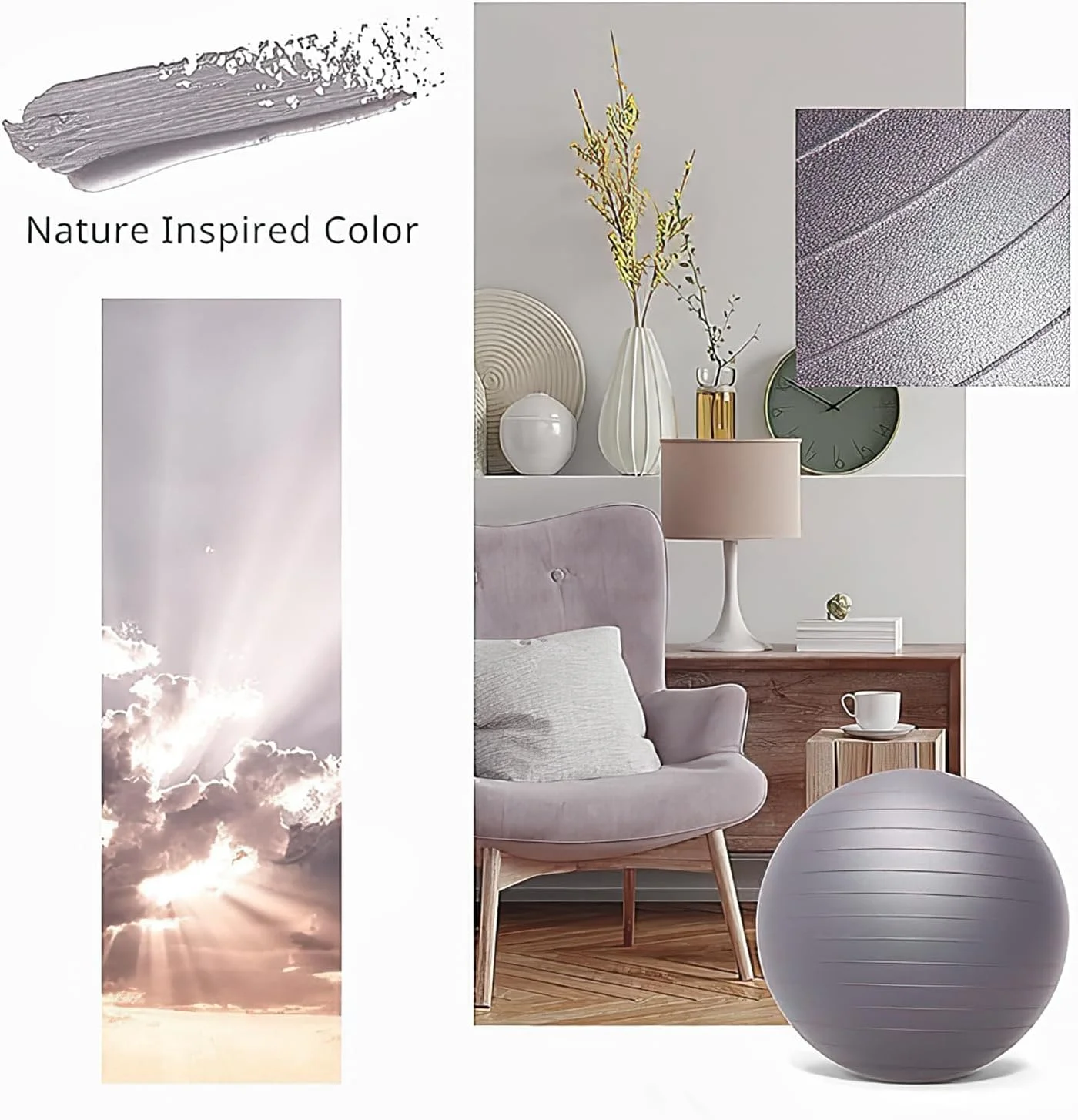 ست توپ ورزشی 2 عددی 65 و 25 سانتی متری با پمپ پایی سریع، ضد ترکیدگی و لغزش، توپ تعادلی یوگا برای پیلاتس، یوگا، زایمان، تمرینات ورزشی باشگاه و فیزیوتراپی (2 سایز)