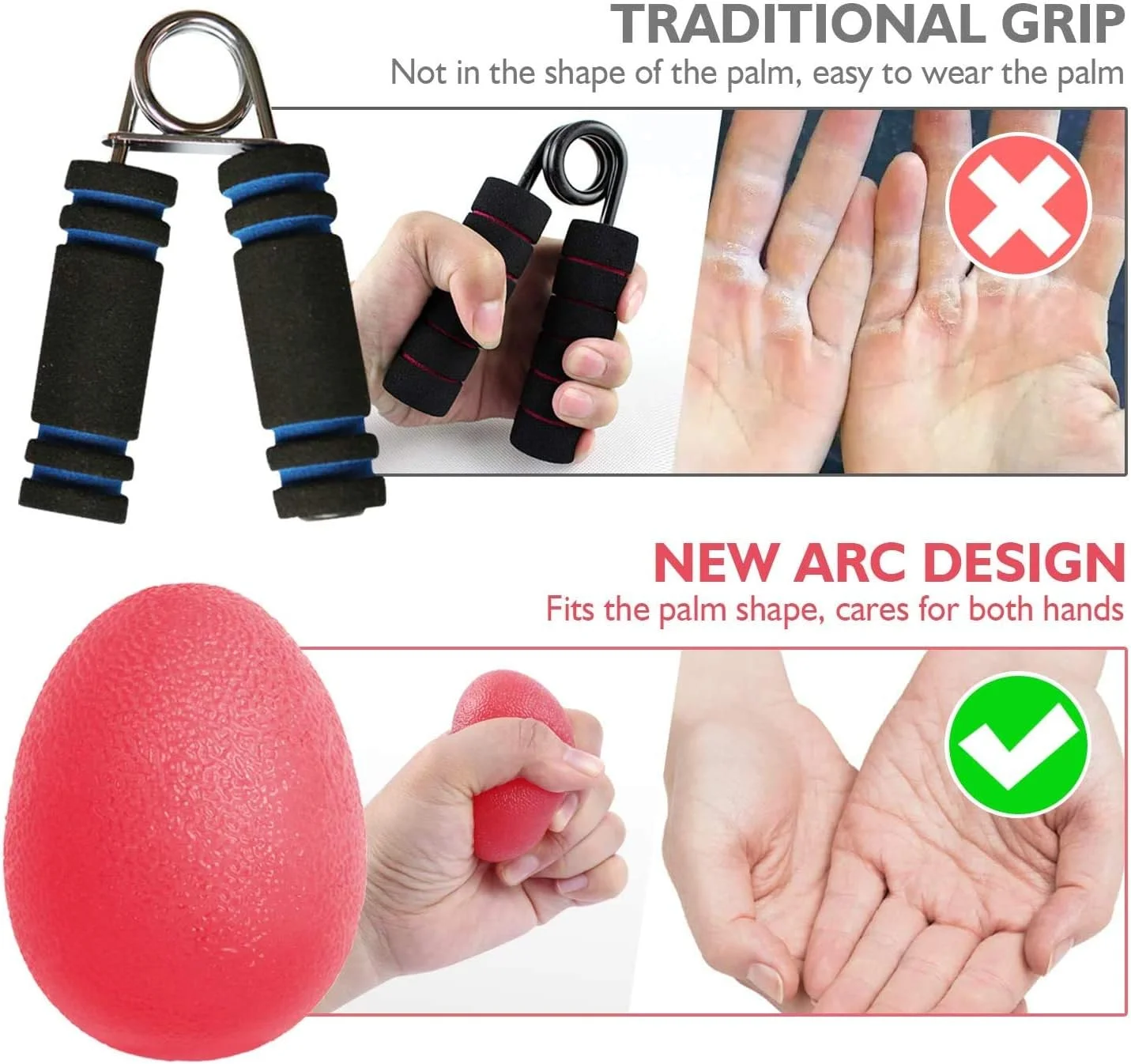 توپ های تمرین درمانی دست ژلی MAKINGTEC - 3 عدد - نرم/متوسط/سفت - تسکین استرس برای بزرگسالان و کودکان (آبی، قرمز، زرد)