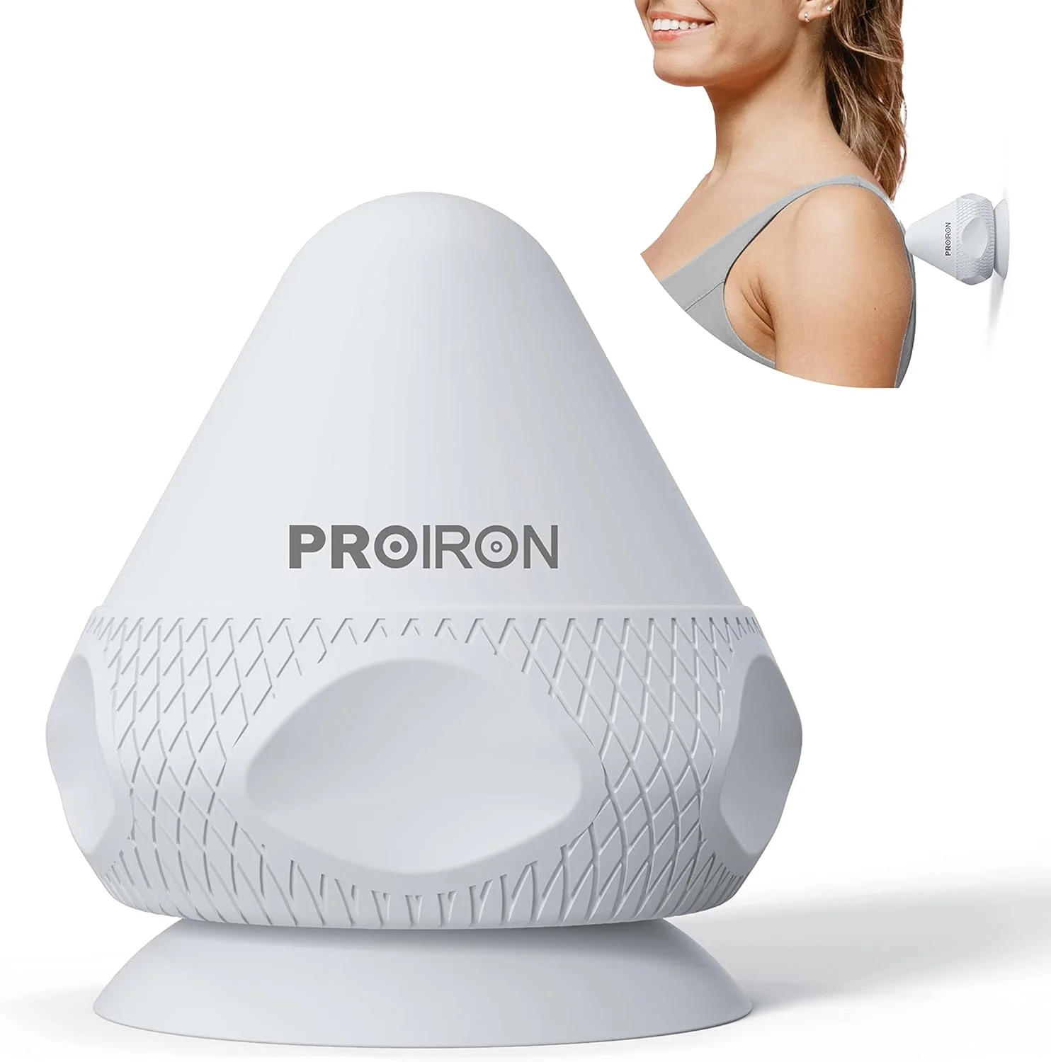 توپ ماساژ پروایرون، توپ فاشیا برای ماساژ بافت عمیق، توپ ماساژ مکشی - توپ لاکراس/خاردار برای کمر، پاها، شانه ها، ورزش، یوگا، تسکین درد و استرس - خاکستری