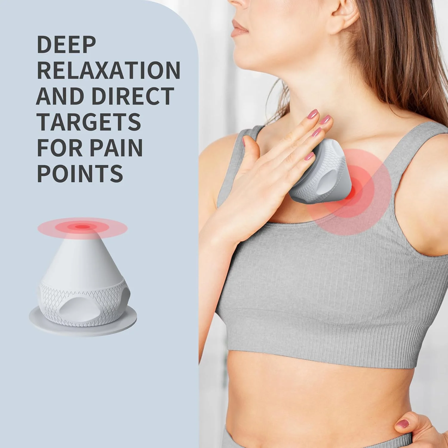 توپ ماساژ پروایرون، توپ فاشیا برای ماساژ بافت عمیق، توپ ماساژ مکشی - توپ لاکراس/خاردار برای کمر، پاها، شانه ها، ورزش، یوگا، تسکین درد و استرس - خاکستری